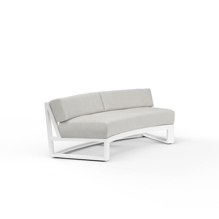 Outdoor Sofas and Sectionals Newport Curved Sofa in Cast Silver, No Welt