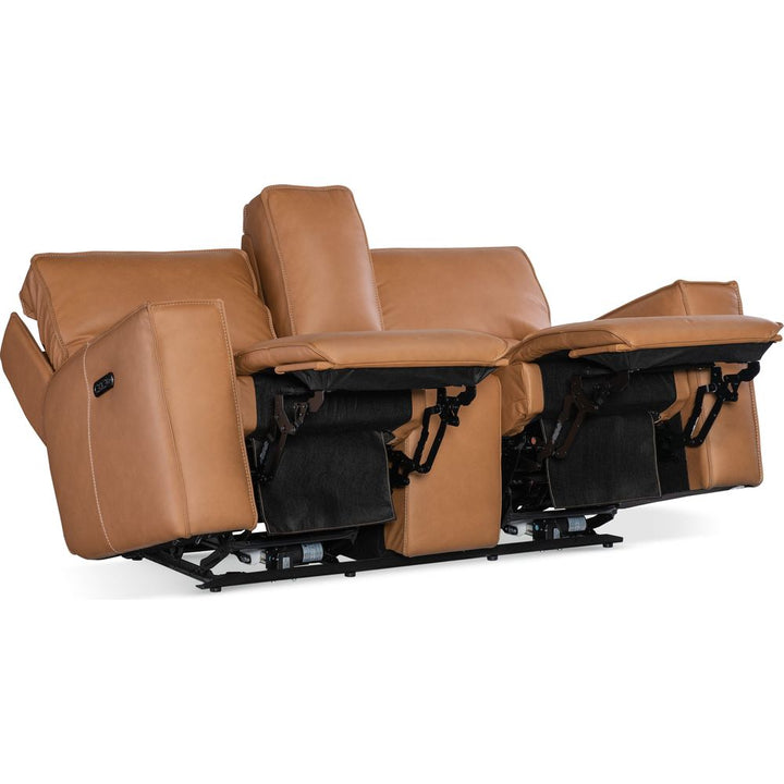 Sofas: Recliners Miles Zero Gravity Console Loveseat with Power Recline & Power Headrest - Brown
