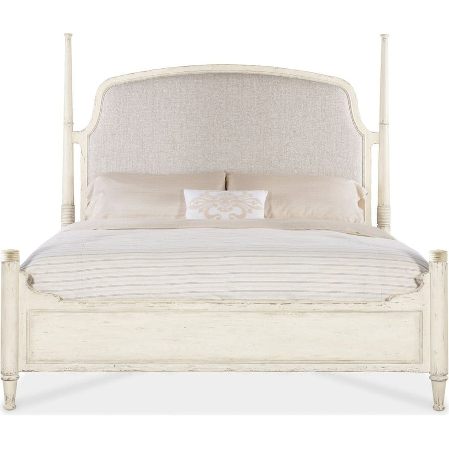 Beds Americana King Upholstered Poster Bed - Light Wood