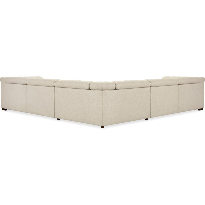 Sectionals: Recliners Vanguard Deux 5 Seat Sectional with Four Power Recliners and Six Power Headrests - Beige