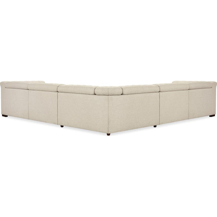 Sectionals: Recliners Savion Deux 5 Seat Sectional with Four Power Recliners and Six Power Headrests - Beige