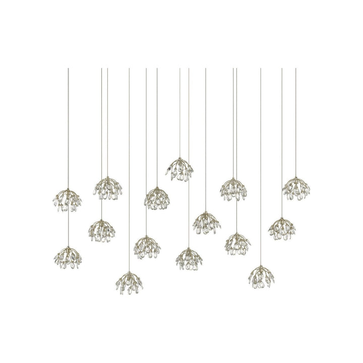 Crystal Bud 15-Light Linear Multi-Drop Pendant