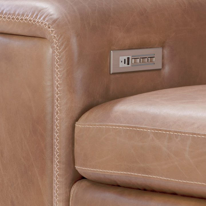 Lioni Leather 4-Piece Power Motion Sectional Recliner