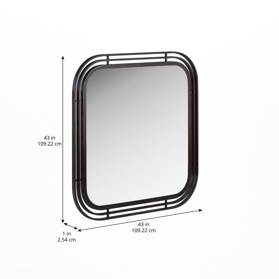 Portico Square Mirror - Black