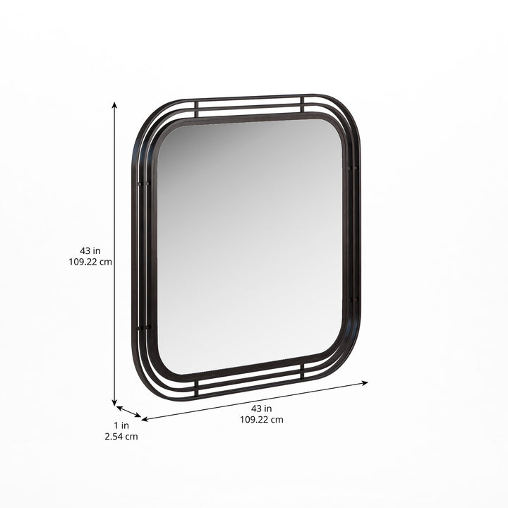 Portico Square Mirror - Black