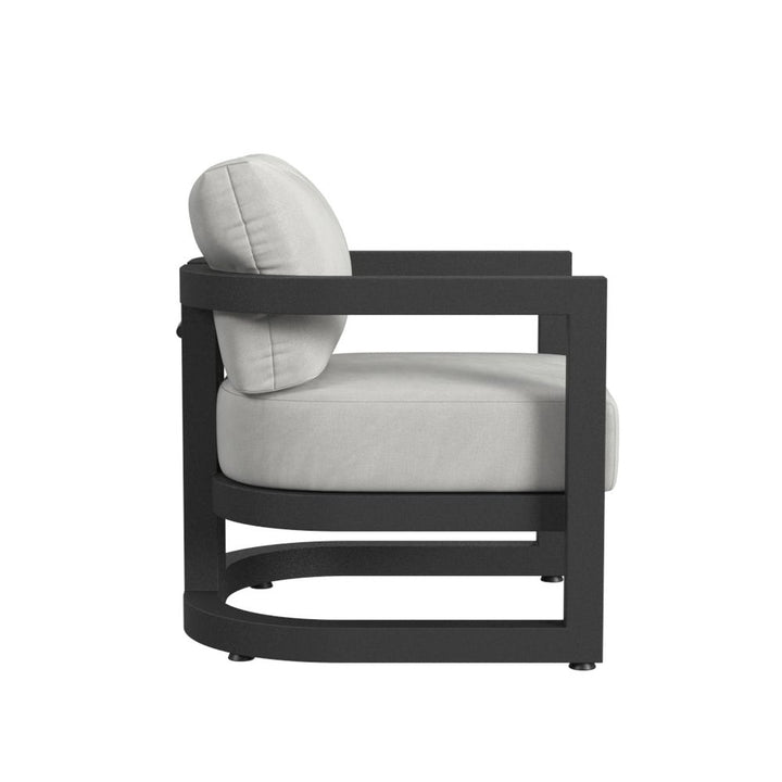 Outdoor Lounge Chairs Malibu Club Chair in Cast Silver, No Welt