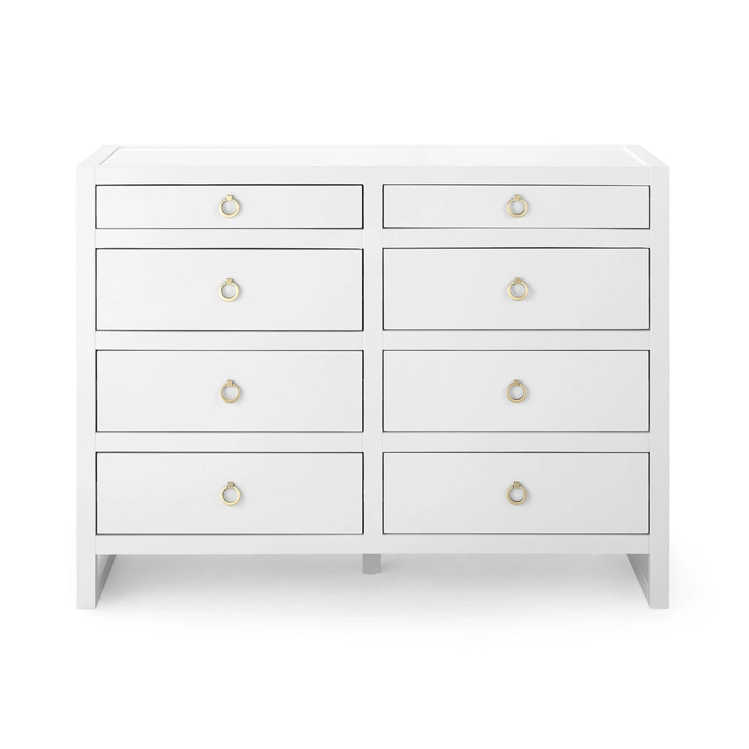 Newton Large 8-Drawer White Pearl