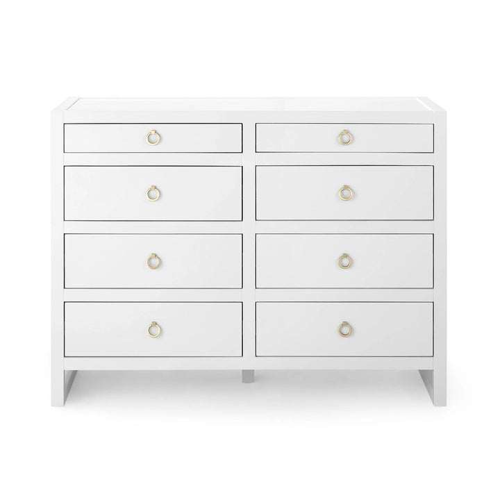 Newton Large 8-Drawer White Pearl