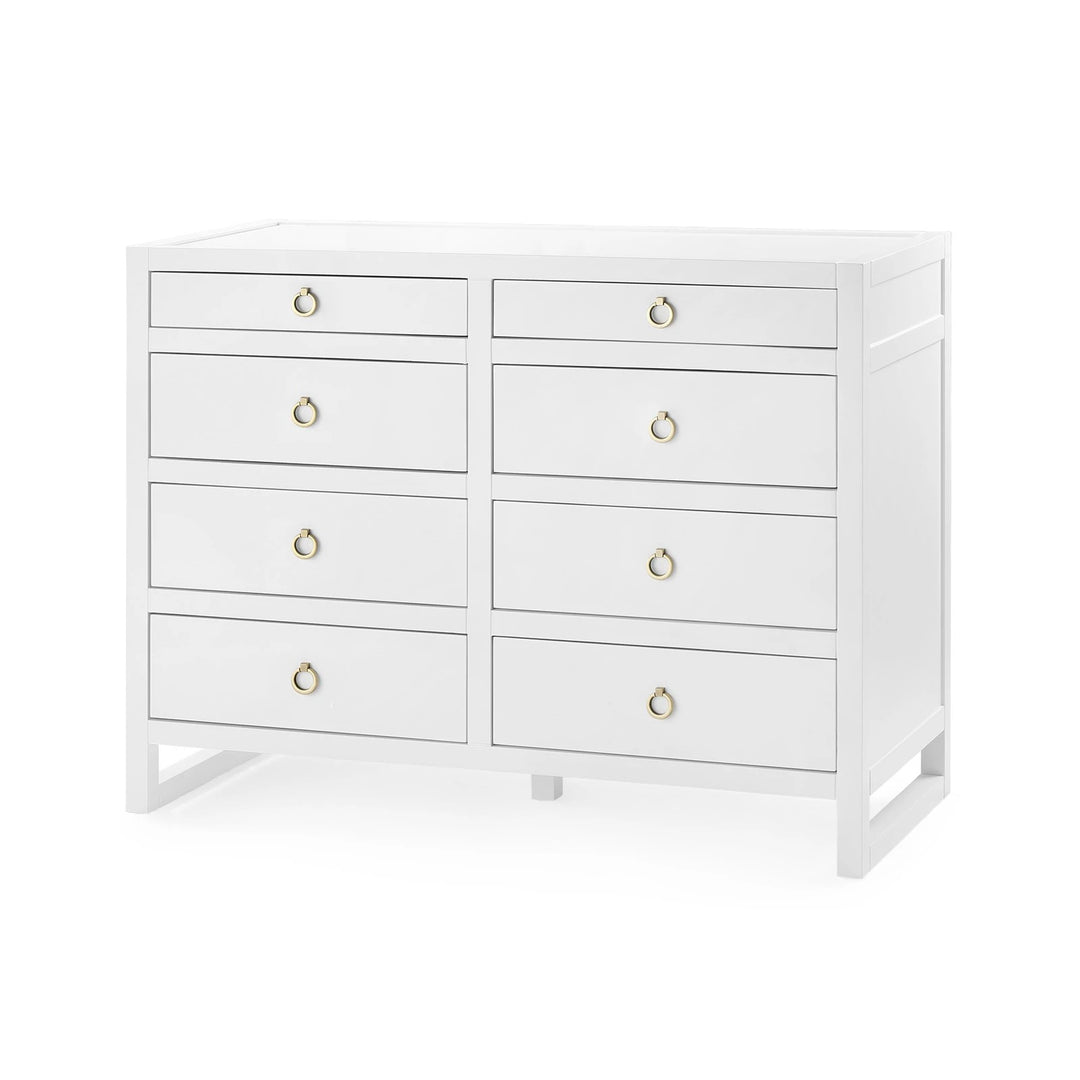 Newton Large 8-Drawer White Pearl