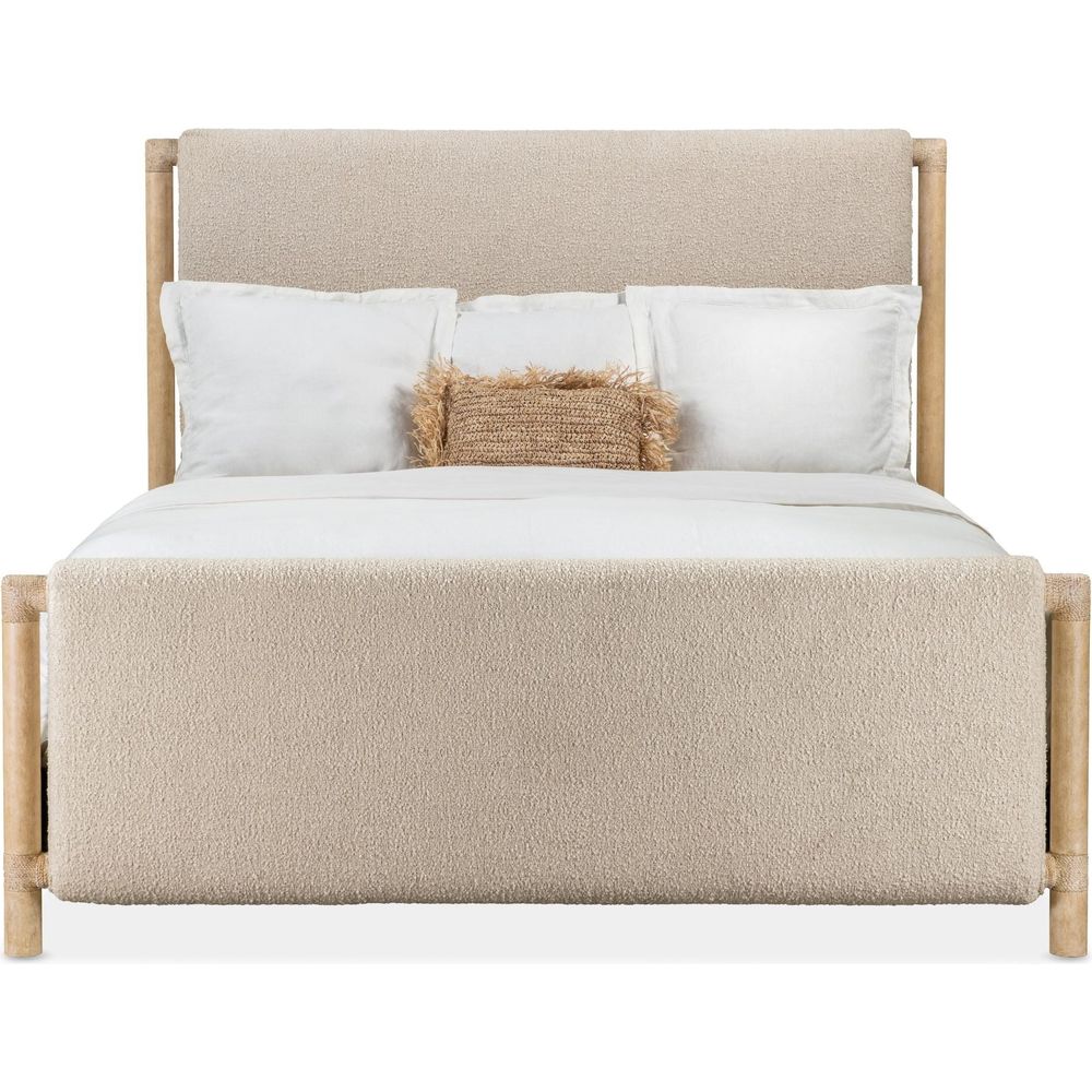 Beds Retreat Queen Upholstered Panel Bed - Light Wood