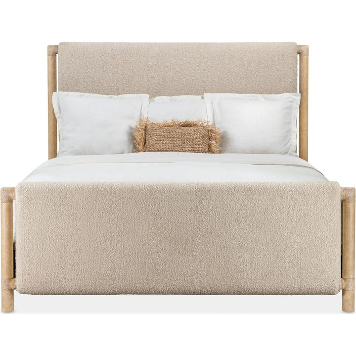 Beds Retreat Queen Upholstered Panel Bed - Light Wood