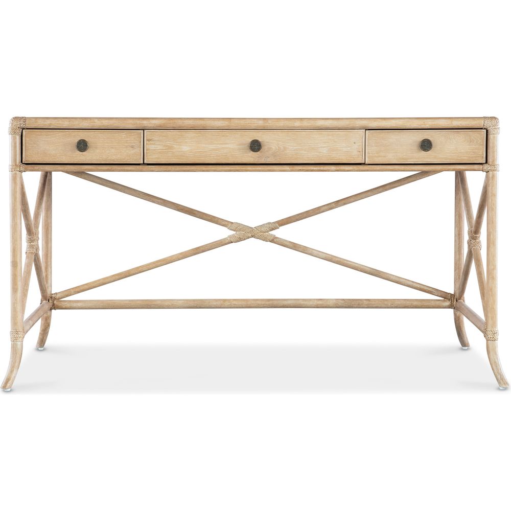 Solace Pole Rattan Writing Desk - Light Wood