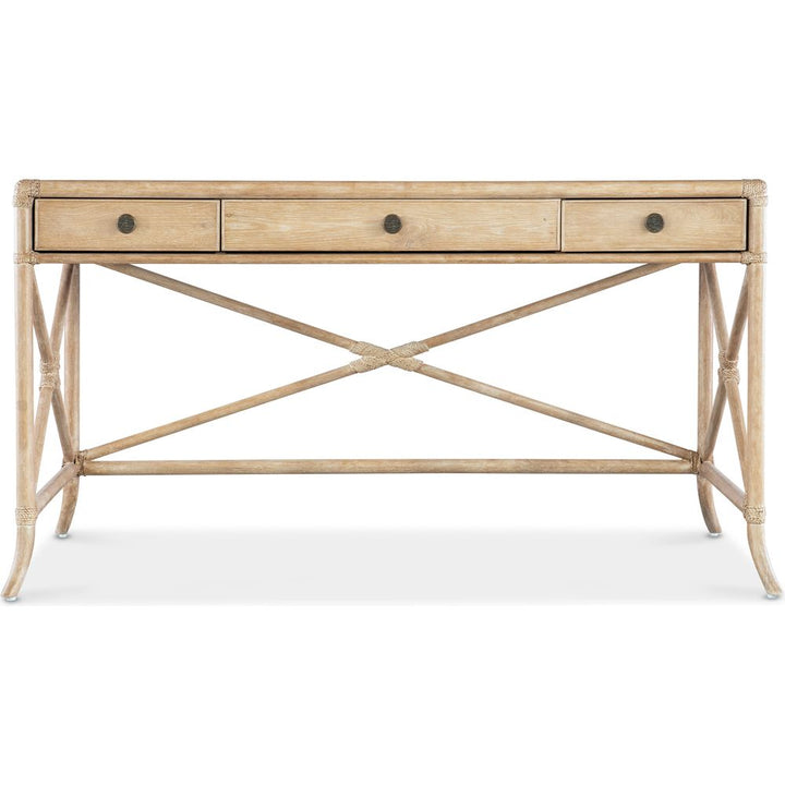 Solace Pole Rattan Writing Desk - Light Wood