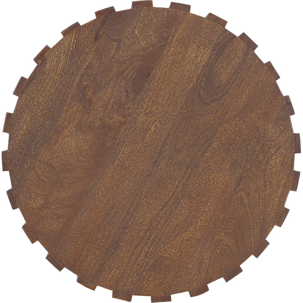 Side Tables Commerce and Market Gears Round End Table - Medium Wood
