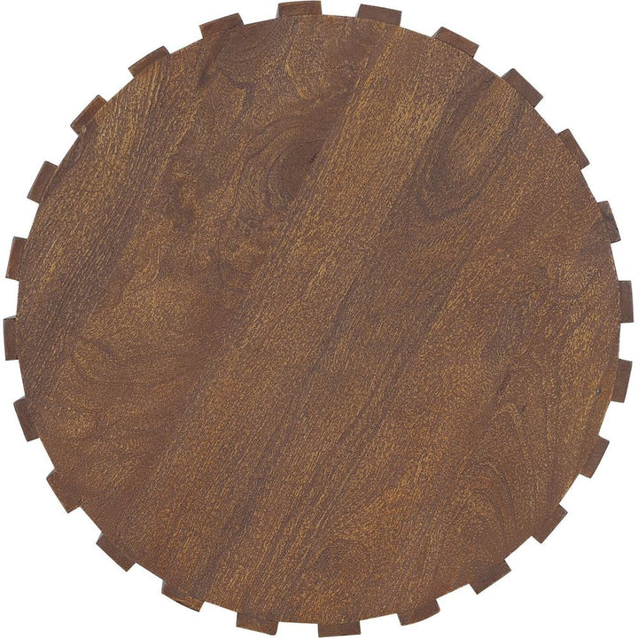 Side Tables Commerce and Market Gears Round End Table - Medium Wood