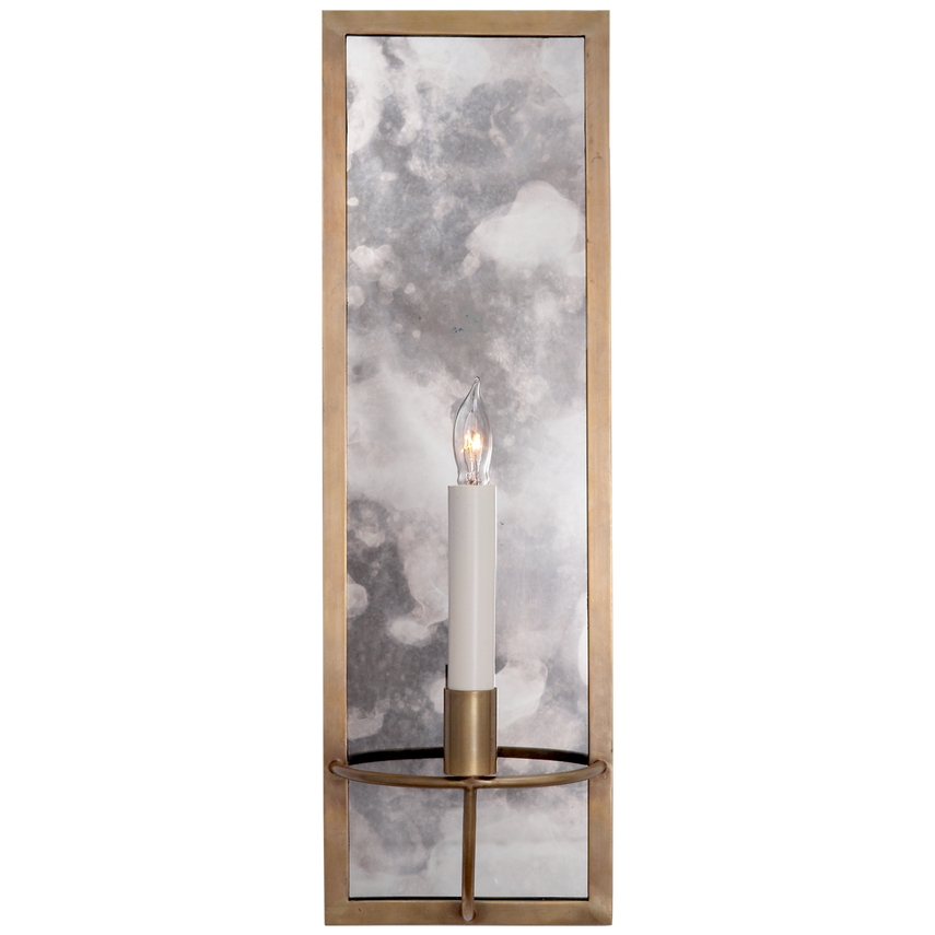 Rhys Rectangular Sconce-Visual Comfort-VISUAL-NW 2115HAB-Wall LightingHand-Rubbed Antique Brass-3-France and Son