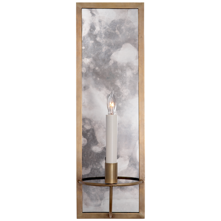 Rhys Rectangular Sconce-Visual Comfort-VISUAL-NW 2115HAB-Wall LightingHand-Rubbed Antique Brass-3-France and Son