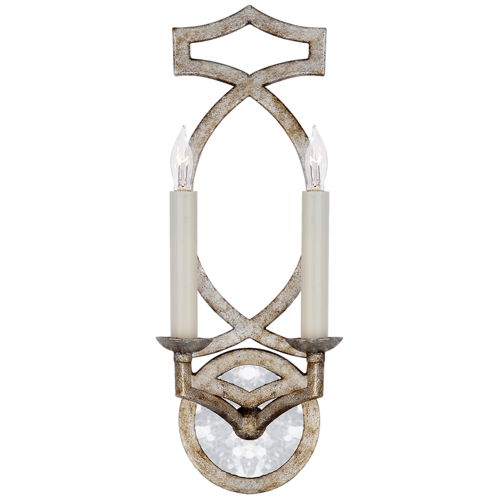 Britney Double Sconce-Visual Comfort-VISUAL-NW 2311VS-Wall LightingVenetian Silver-3-France and Son