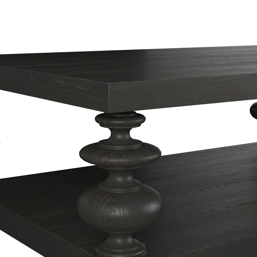 Atrium Coffee Table — hand rubbed black with undertones of brown