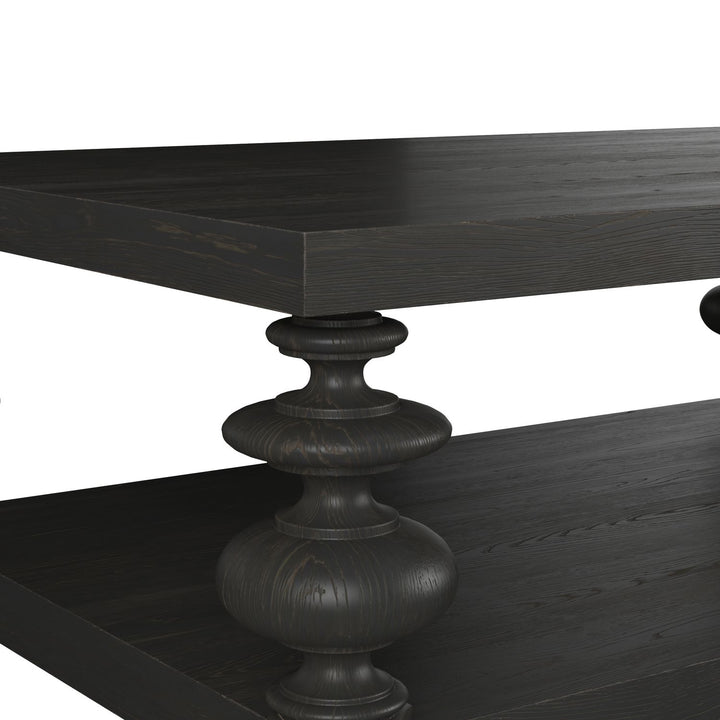 Atrium Coffee Table — hand rubbed black with undertones of brown