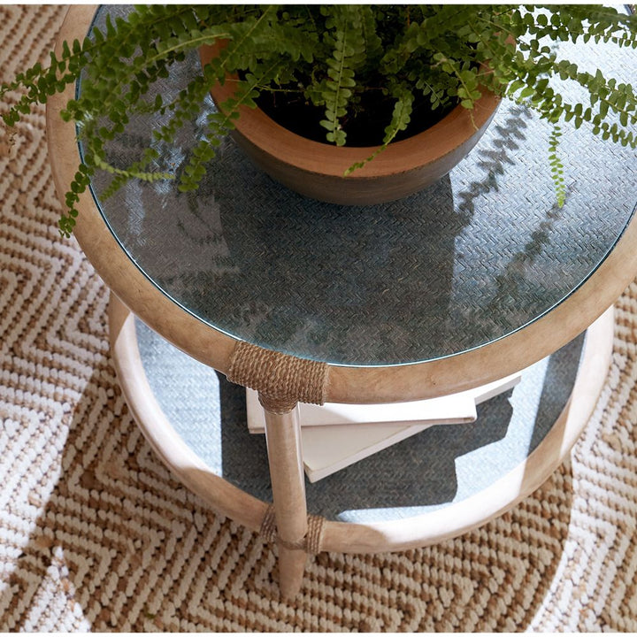 Solace Raffia End Table - Blues