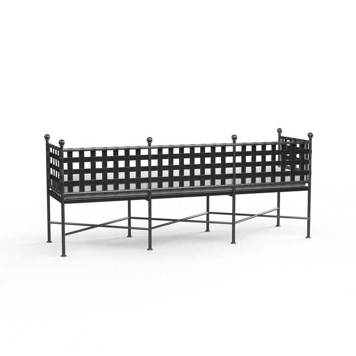 Outdoor Benches Provence Garden Bench in Canvas Flax w/ Self Welt