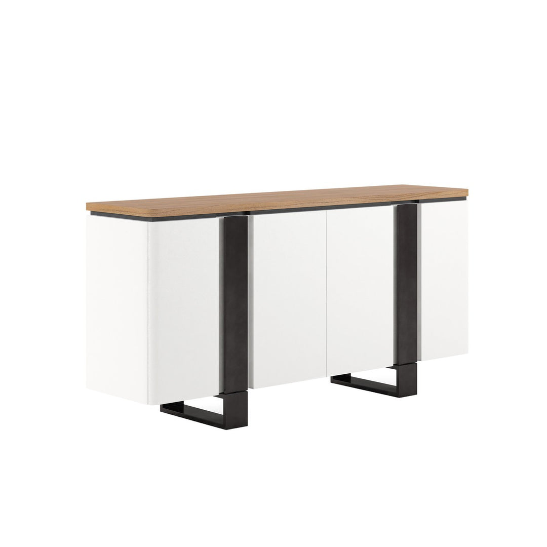 Portico Credenza - Brown, White