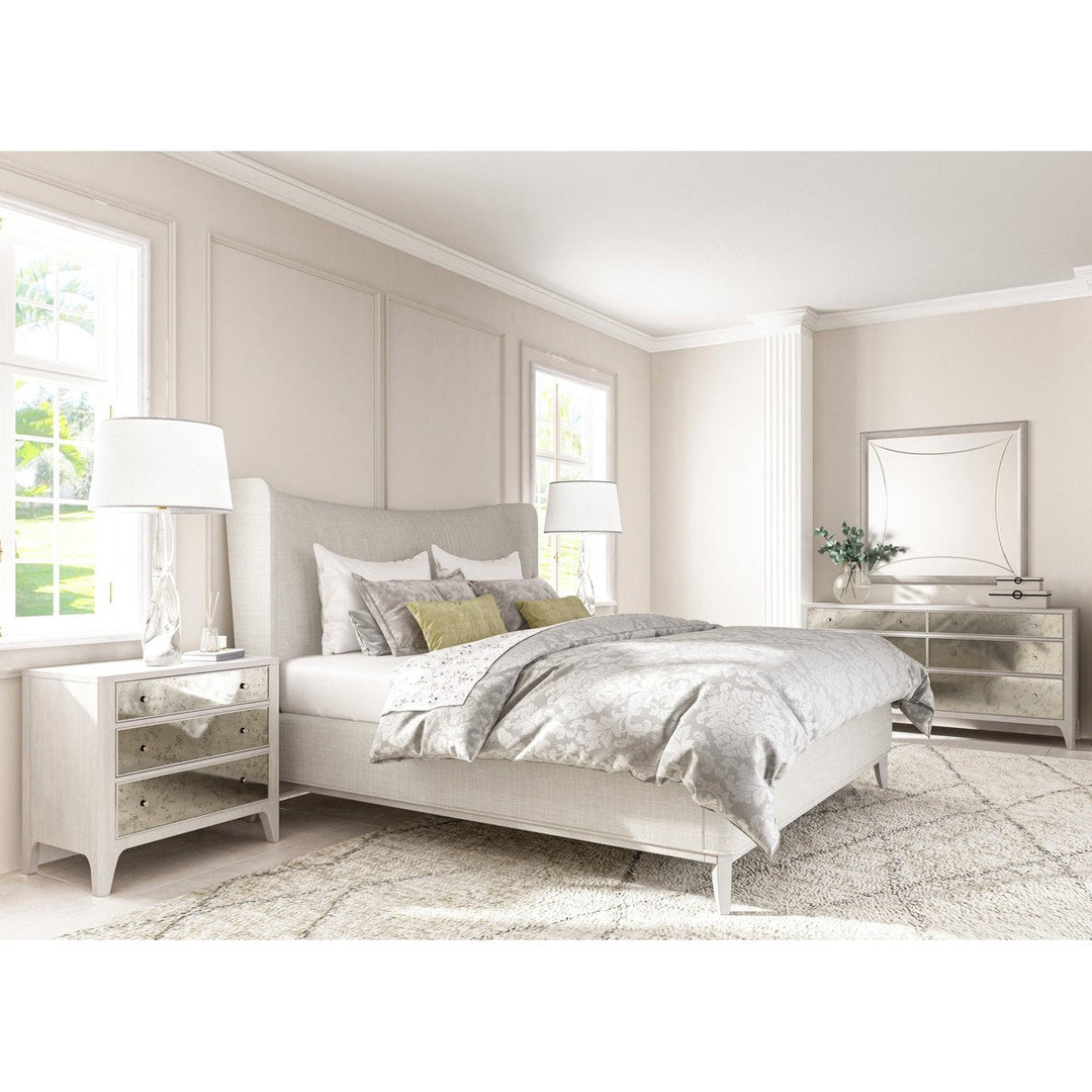 Mezzanine King Upholstered Shelter Bed - Grey