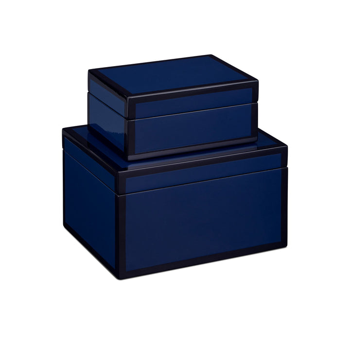 Navy Lacquer Box Set of 2