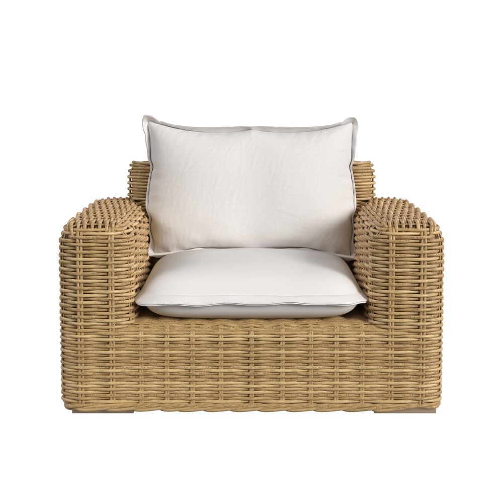 Outdoor Lounge Chairs Playa Oversized Club Chair in Soothe Pearl w/ Flange Welt