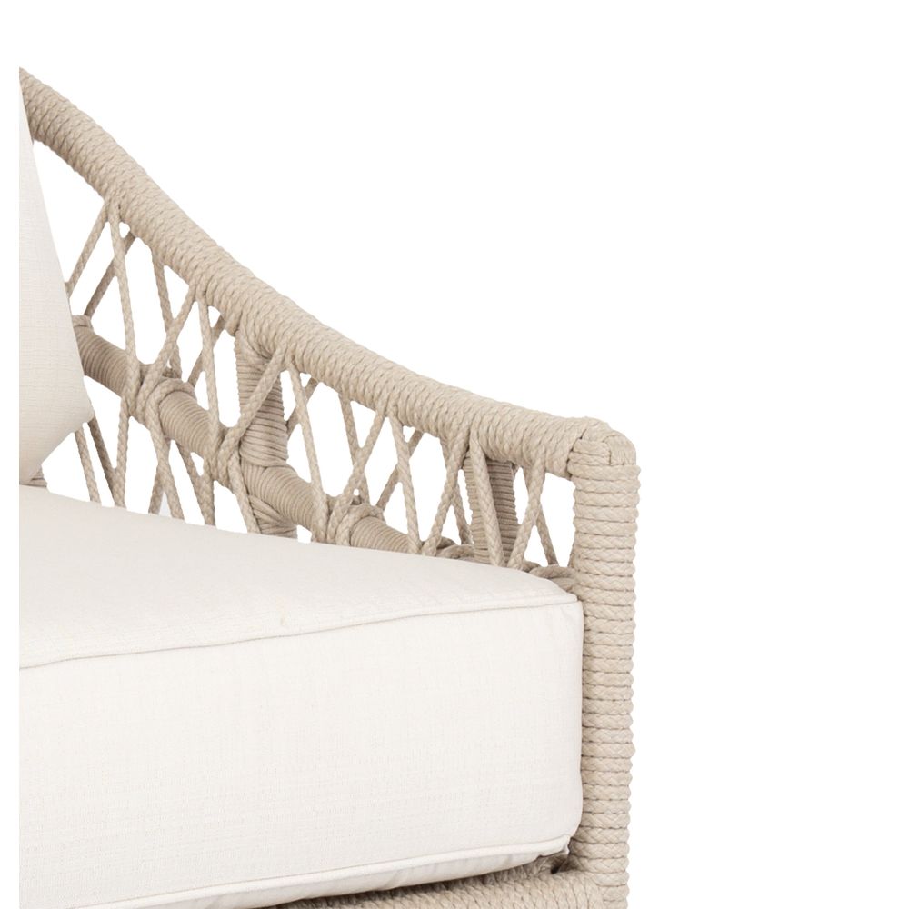 Outdoor Lounge Chairs Dana Rope Club Chair in Linen Canvas w/ Self Welt