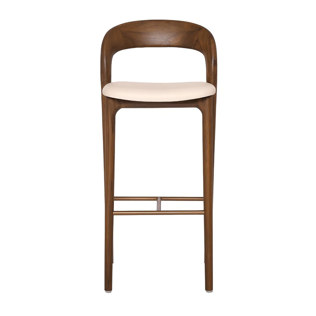 Interlude Felix Classic Walnut bar stool front view