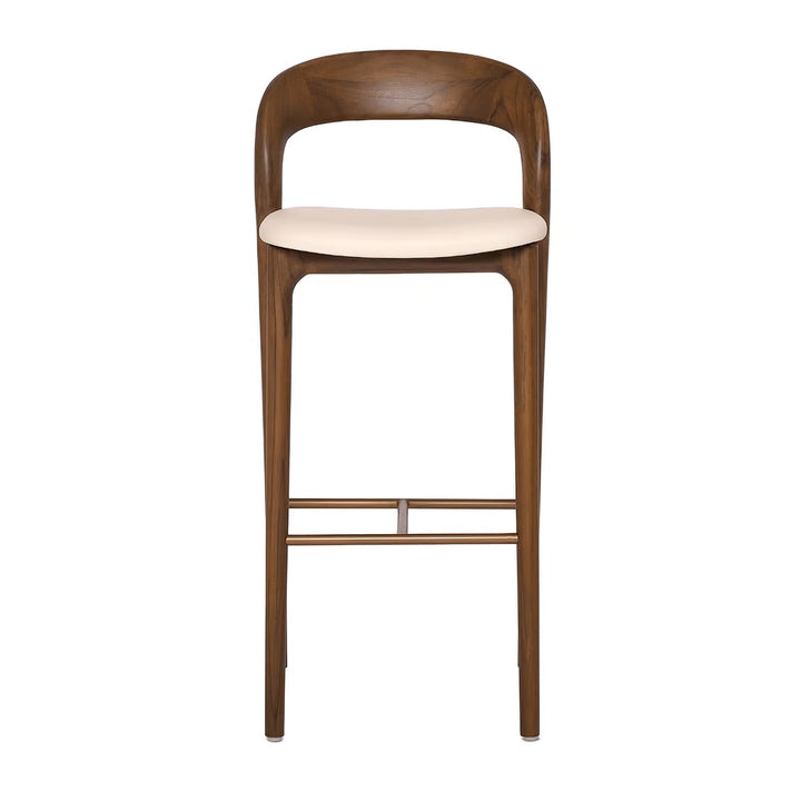 Interlude Felix Classic Walnut bar stool front view