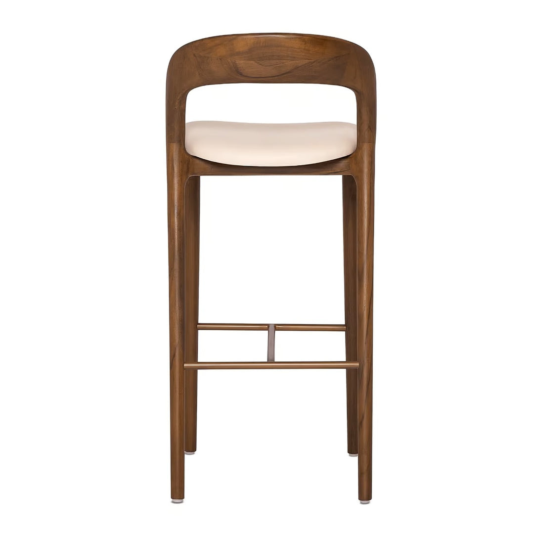 Interlude Felix Classic Walnut bar stool angled front view