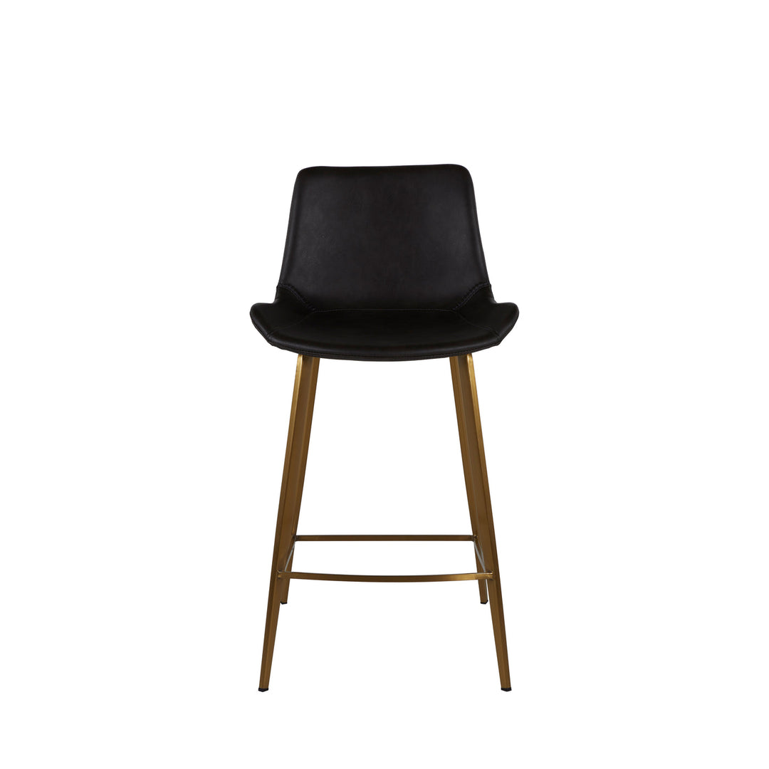 Gabby Hines charcoal brown and gold counter stool front view