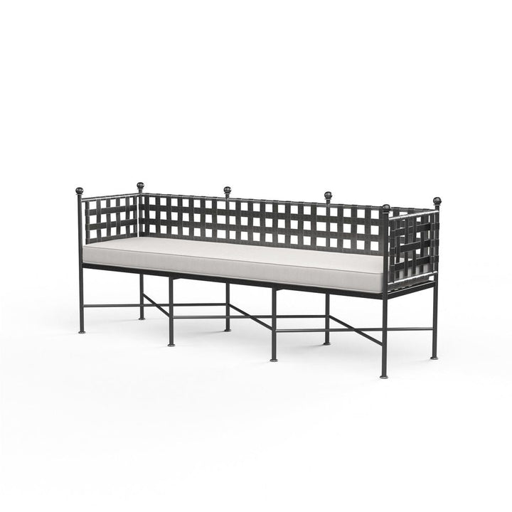 Outdoor Benches Provence Garden Bench in Canvas Flax w/ Self Welt