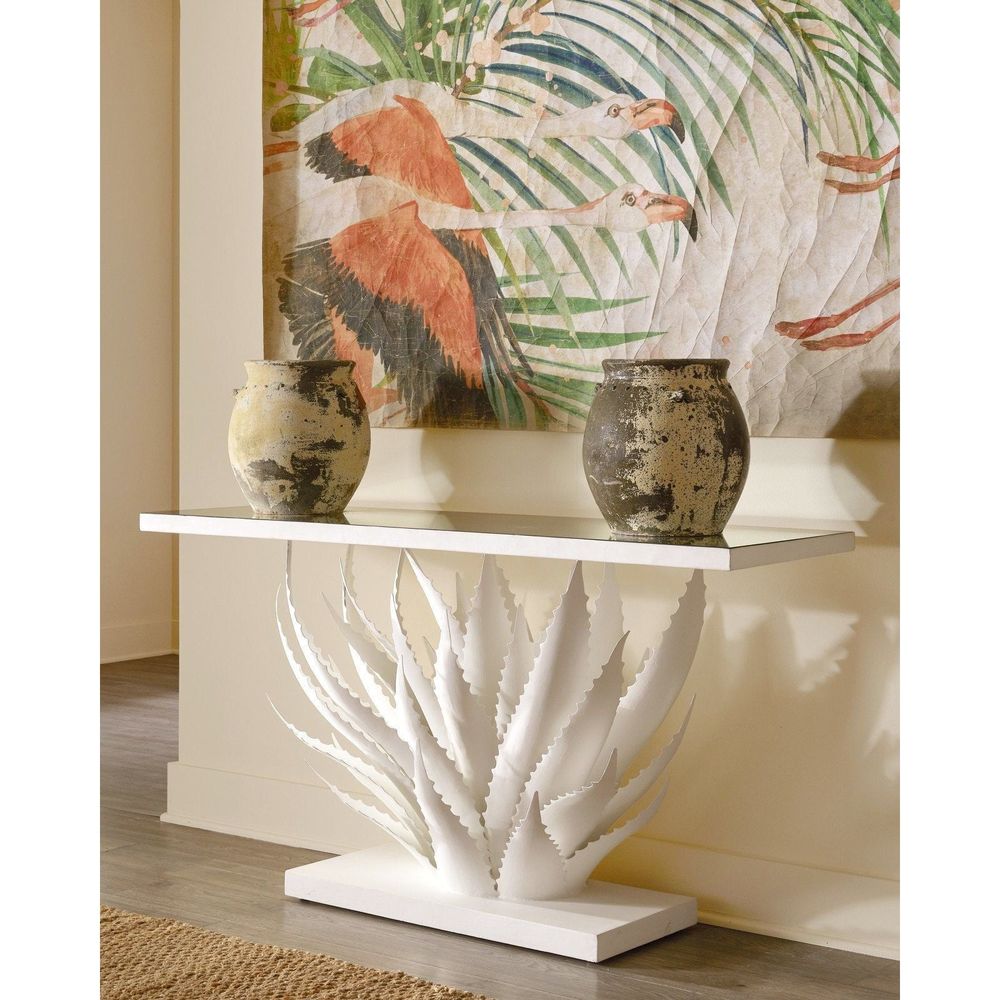 Console Tables Agave White Console Table