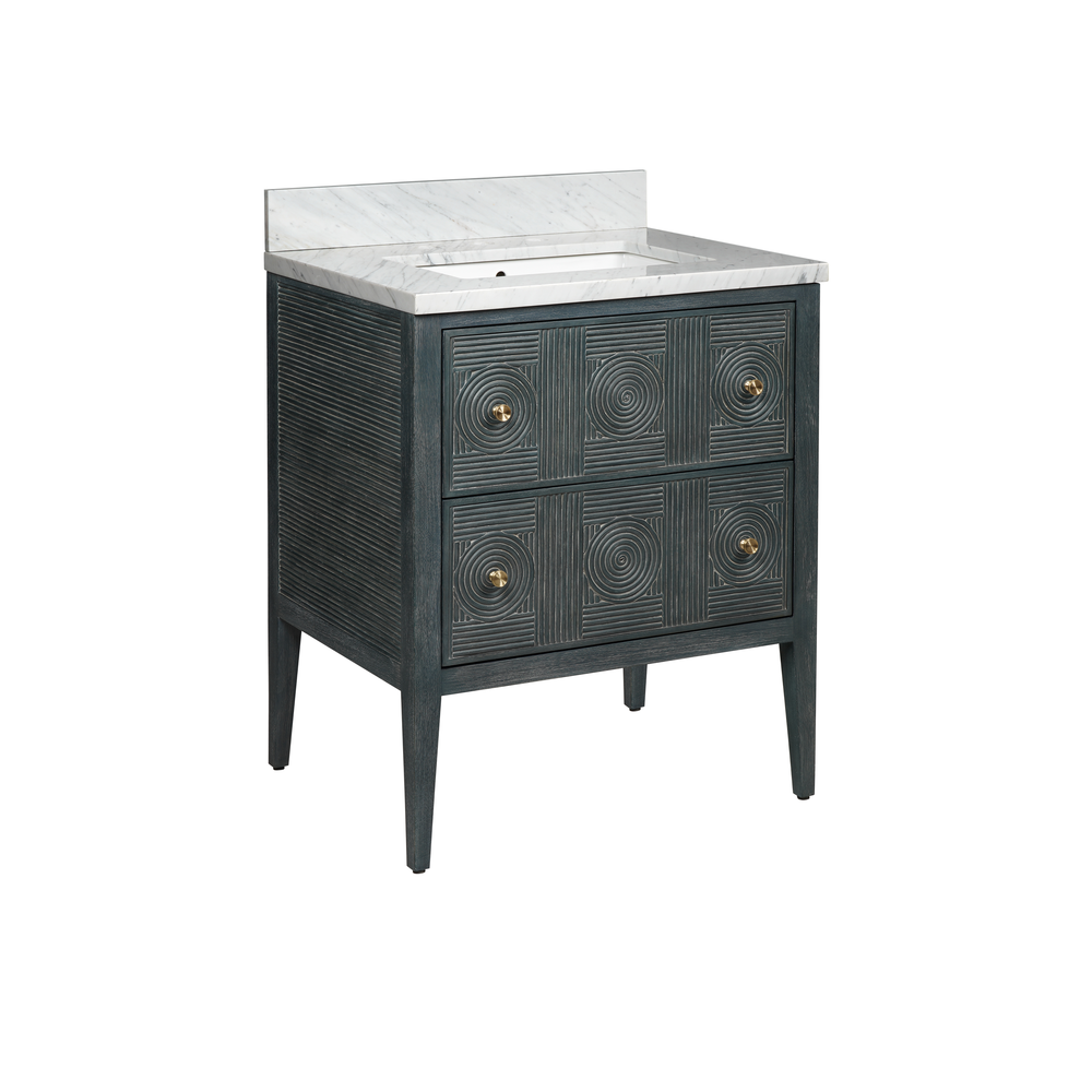 Santos 28" Vintage Navy Vanity with Rectangular Undermount Sink