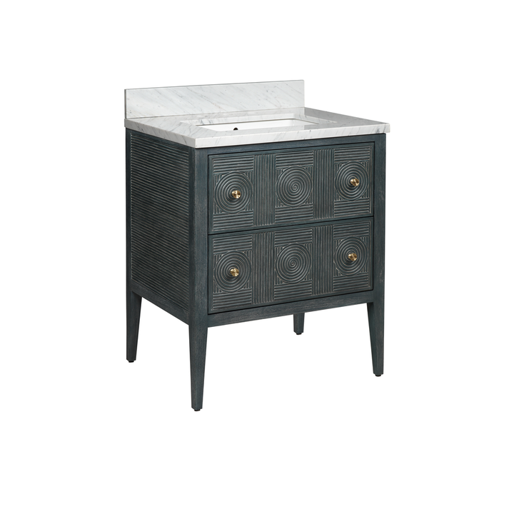Santos 28" Vintage Navy Vanity with Rectangular Undermount Sink