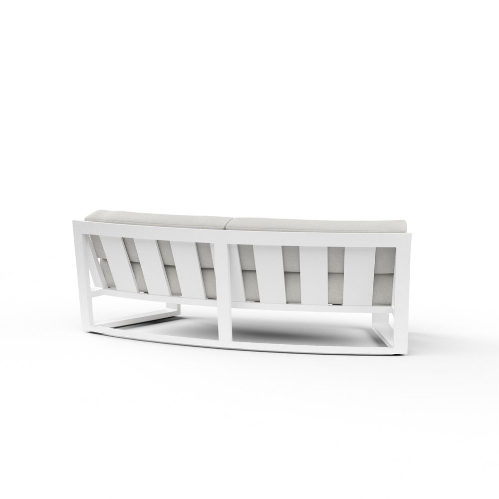 Outdoor Sofas and Sectionals Newport Curved Sofa in Cast Silver, No Welt