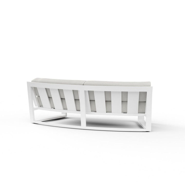 Outdoor Sofas and Sectionals Newport Curved Sofa in Cast Silver, No Welt