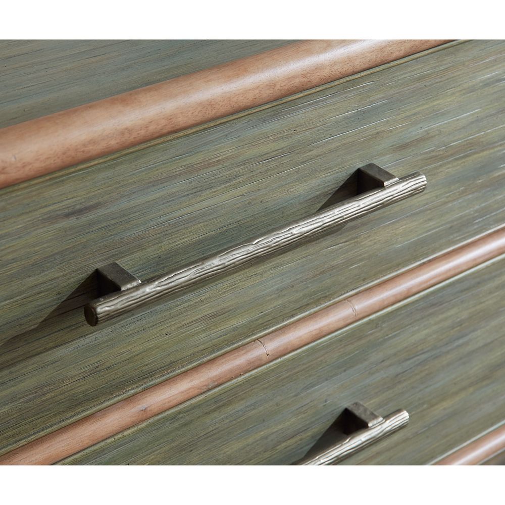 Solace Pole Rattan Chest - Greens
