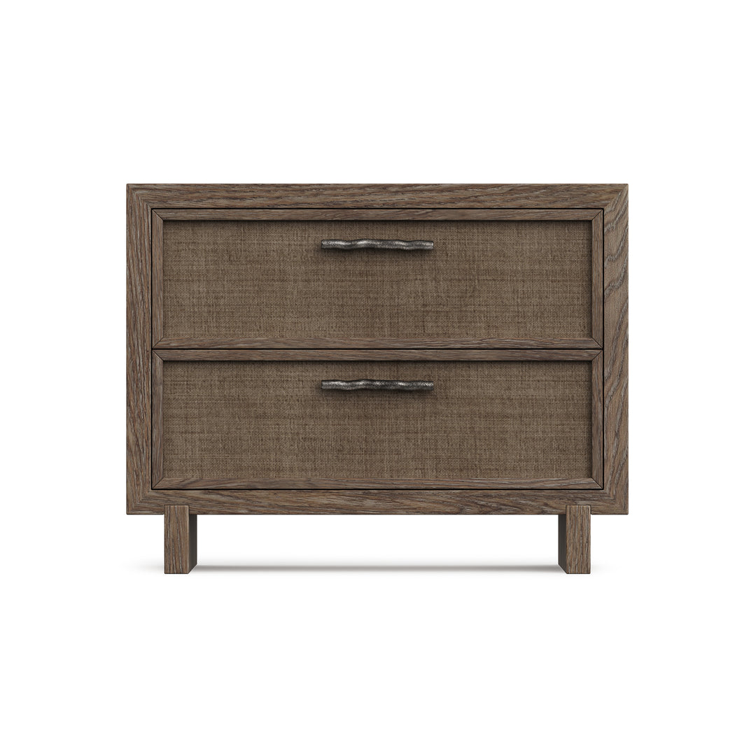 Casa Paros Nightstand with Woven Drawer Fronts