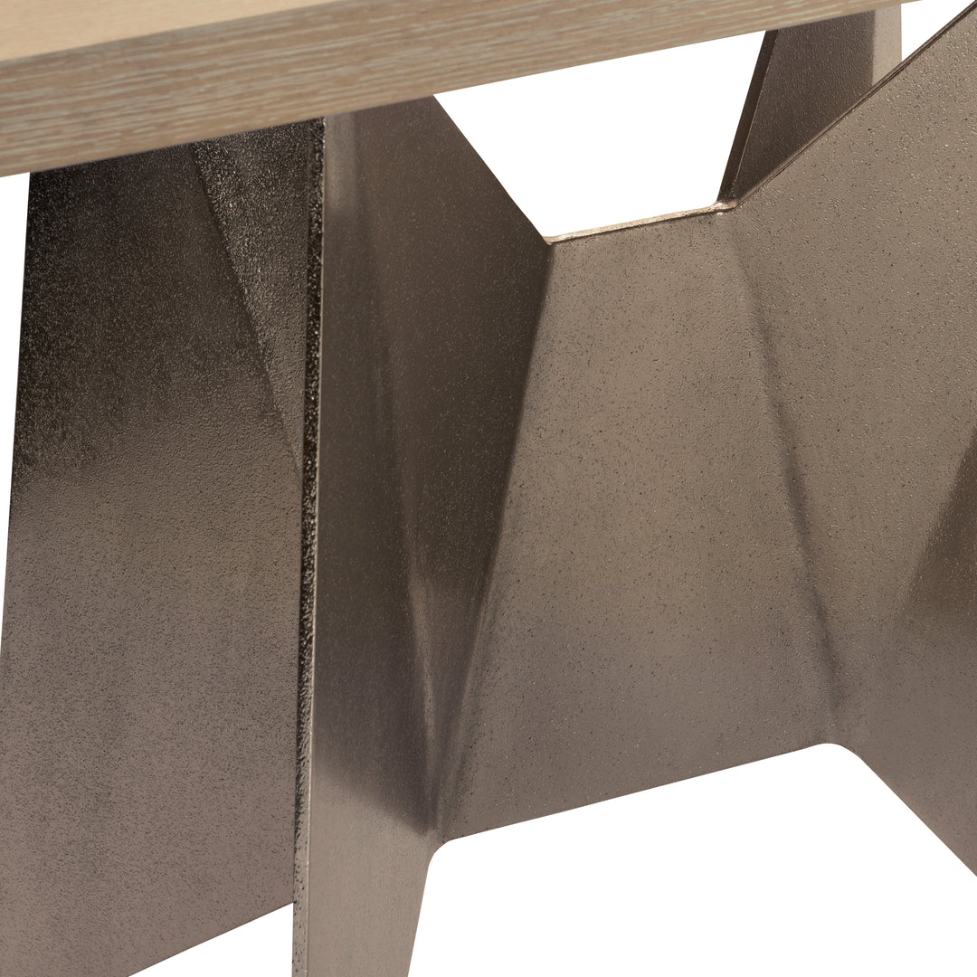 Solaria Console Table with 2 Metal Origami-Inspired Bases