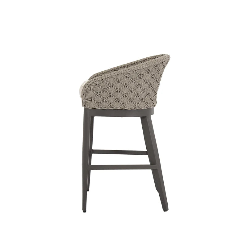 Outdoor Bar Stools Marbella Barstool in Echo Ash w/ Self Welt