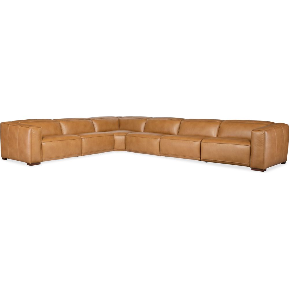 Sectionals: Recliners Nimbus 6 Seat Sectional 3-Power Recline & Power Headrest - Brown