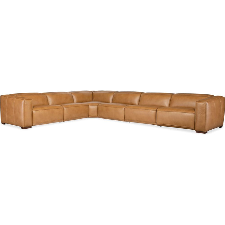 Sectionals: Recliners Nimbus 6 Seat Sectional 3-Power Recline & Power Headrest - Brown