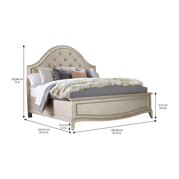 Starlite King Upholstered Panel Bed - Silver