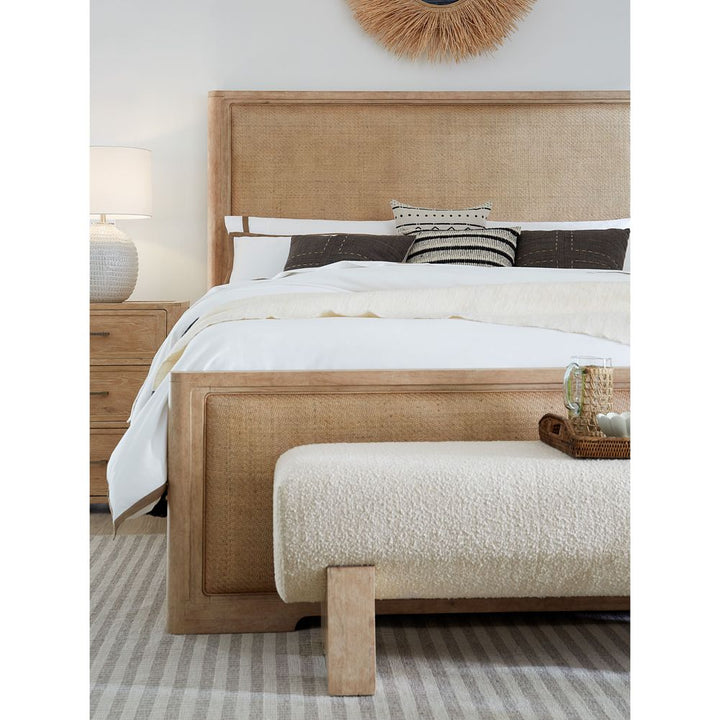 Solace King Cane Panel Bed - Light Wood