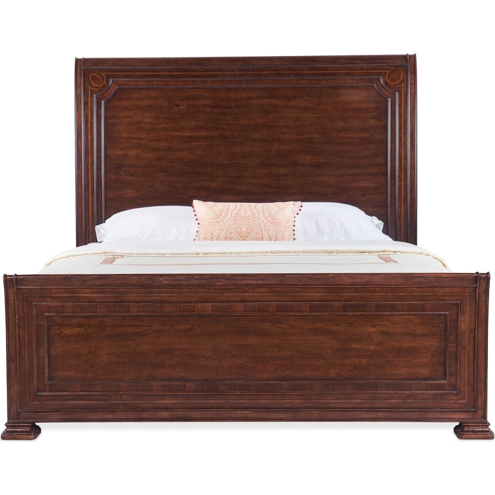 Beds Charleston Cal King Sleigh Bed - Dark Wood